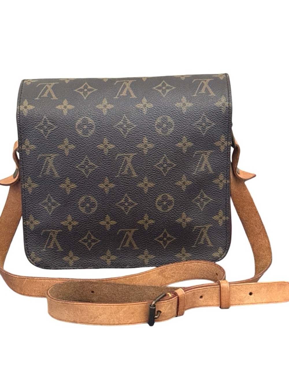 Louis Vuitton Monogram Cartouchiere Crossbody Vintage Brown Leather Shoulder Bag - Picture 3 of 16